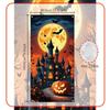 1 piece Halloween door banner decoration full month pumpkin lantern bat castle background