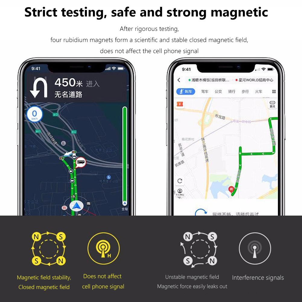 Магнитный держатель телефона, вращающееся на 360 градусов автомобильное крепление для телефона для iPhone 14 13 12 (черный)