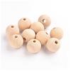 50 шт. необработанные натуральные деревянные круглые бусины-разделители, ювелирные изделия из дерева