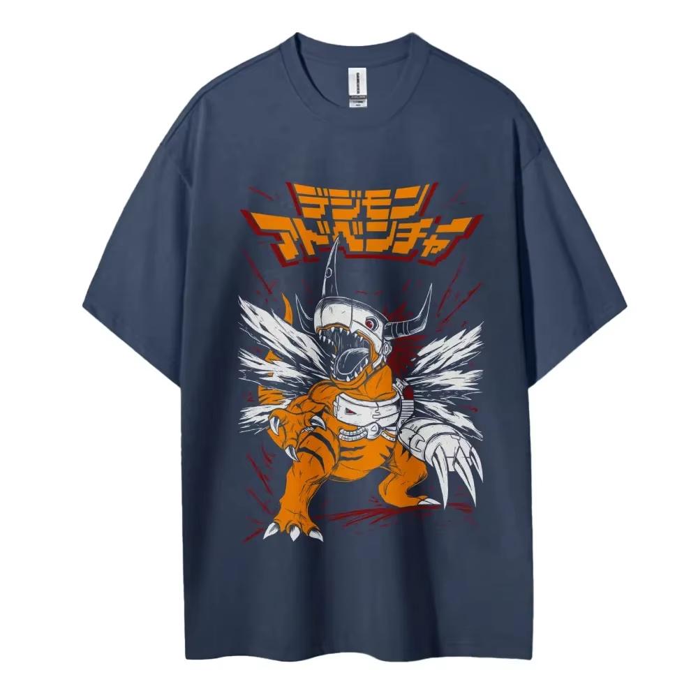 Summer Hot Sale Digimon Cotton Round Neck Anime T-shirt Men Women Graphic Oversized T Shirt Breathable Streetwear Casual Tees