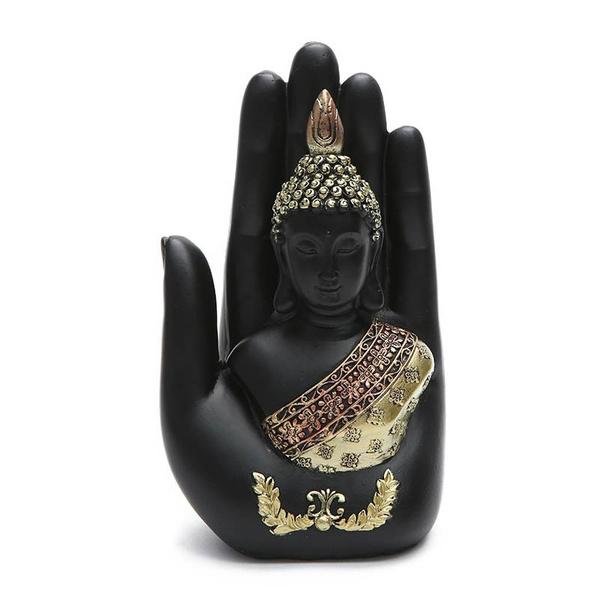 Дзен Ретро Статуя Будды Творческий Пальмовый Будда Ремесла Домашнее украшение Офисное украшение Садовое украшение Скульптура Будды