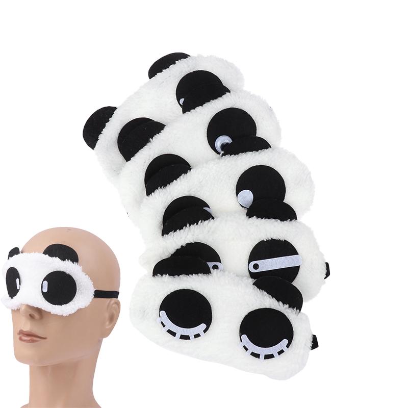 Cute Design Accessories Plush Panda Face Eye Mask Travel Sleeping Soft Eyeshade Portable Sleeping Cover