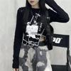 VAYLA Gothic Goth Style Tshirt Women Autumn Long Sleeve Grunge Crop Tops Vintage T-shirt Harajuku Tees Streetwear Clothes Punk
