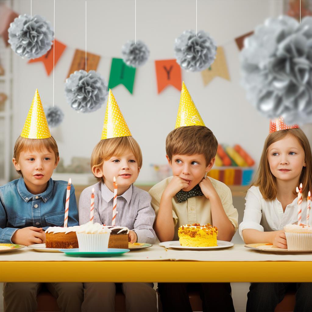 1 шт. Набор 7,8-дюймовых серых бумажных цветочных шаров для вечеринки по случаю дня рождения, бумажные шары с помпонами, подвесные цветы, бумажные помпоны