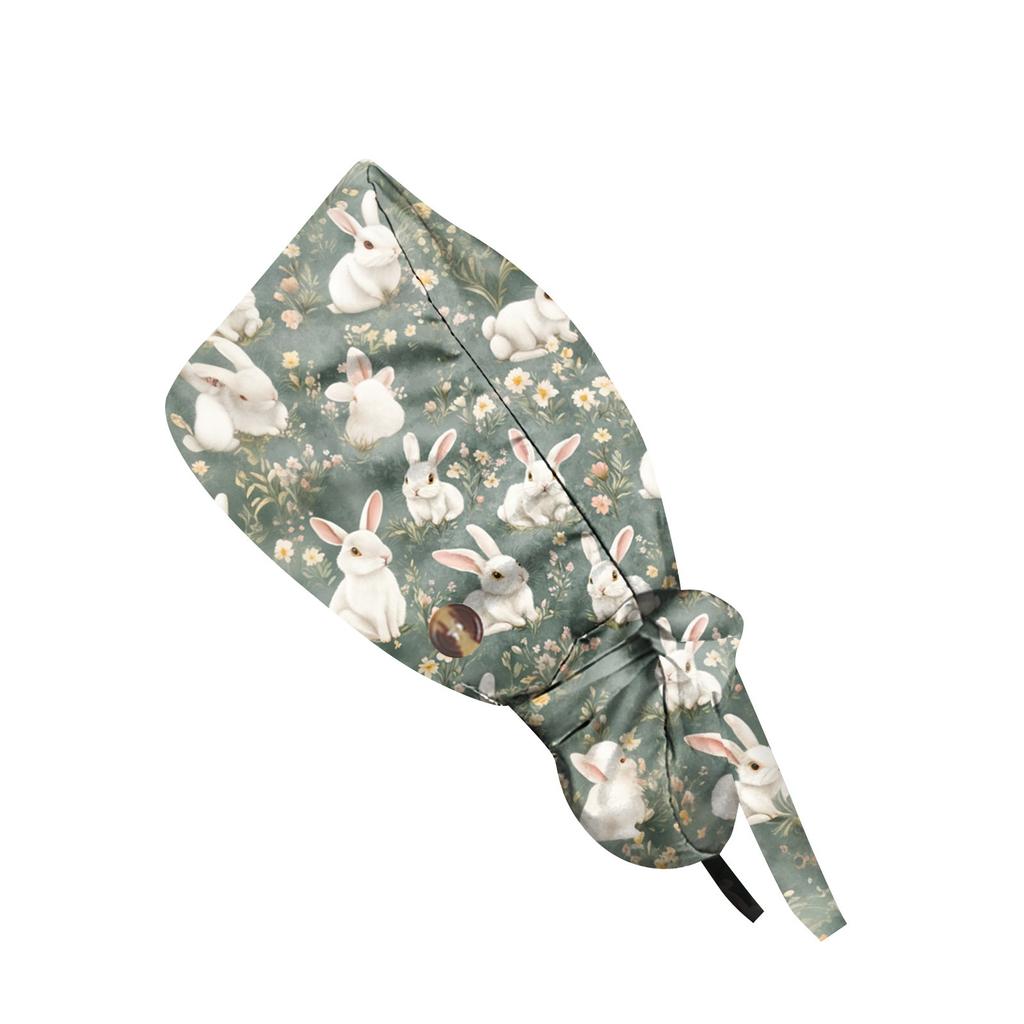 Fashionable Easter Print Work Cap, Casual Women's Ponytail Cap, Wash Cap, Baotou Cap