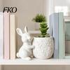 Mini Flowerpot 3D Printed Bunny Hugging Succulents Planter, Cute Rabbit Flower Pot with Embossed Small Desktop Planter Floral Body, Desk Decor