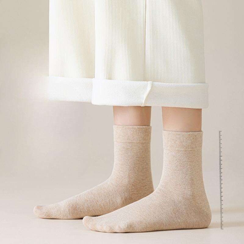 Женские толстые носки до середины икры из чистого хлопка, послеродовые носки, осенне-зимние хлопковые носки, антибактериальные и дезодорирующие длинные носки