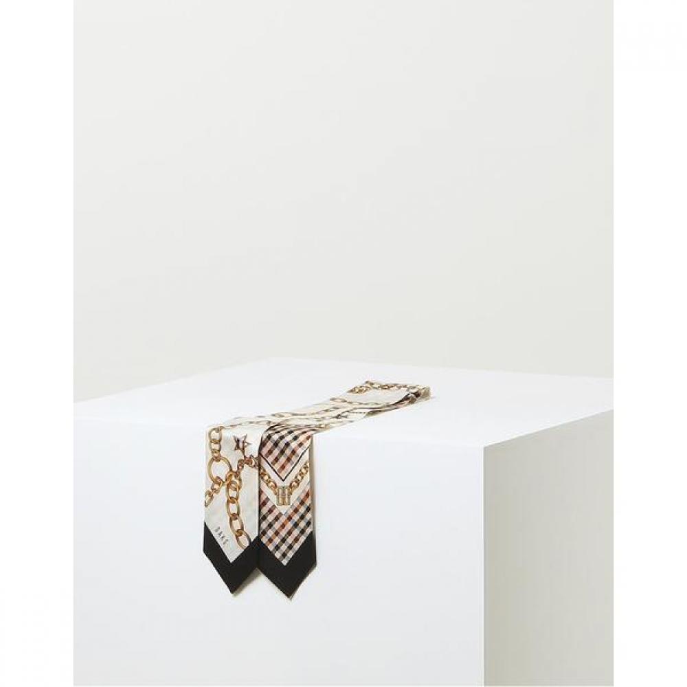 Daks Petite Silk Scarf Chain Print Beige Dcsc4e821i2