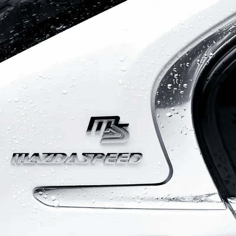 3D Металлическая Наклейка на Автомобиль MS MAZDASPEED Логотип Эмблема Декаль Для Mazda 2 3 5 6 CX-5 CX-7 323 Axela Atenza Стайлинг Кузова Автомобиля Задний Багажник