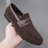 Модные весенние туфли из коровьей замши на плоской подошве, легкие деловые кожаные туфли, коричневые официальные свадебные туфли, остроносые туфли для взрослых мужчин