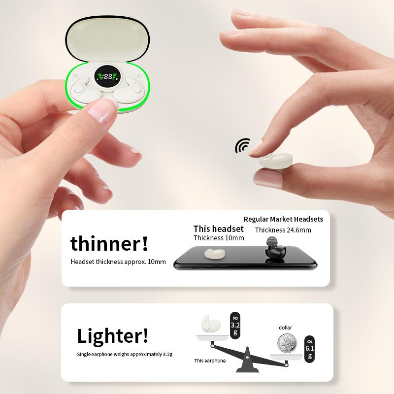 Невидимые наушники для сна Bluetooth 5.3 Наушники IPX5 Водонепроницаемые Наушники с шумоподавлением Сенсорное управление Беспроводные гарнитуры