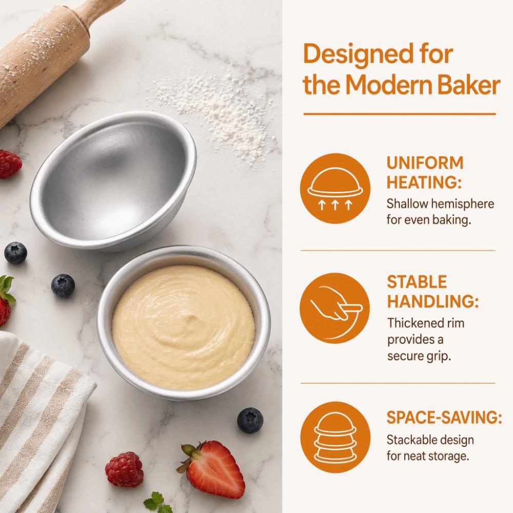 Aluminum Dome Cake Pan Non-Stick Hemisphere Cake Pan Practical Baking Mold Pastry Making