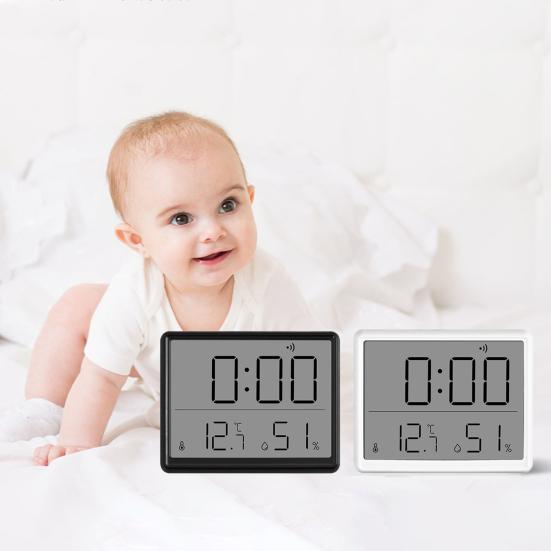 ЖК-цифровой будильник, современный легко читаемый дисплей влажности и температуры, многофункциональный термометр, гигрометр, настольные часы, подарок на день рождения