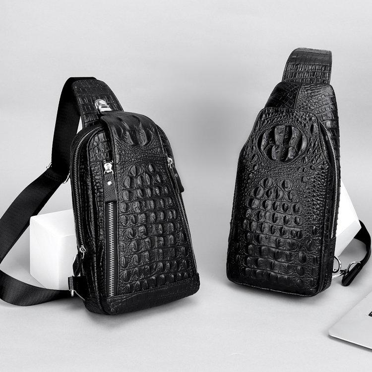 2023 Модная мужская сумка-кроссбоди из натуральной кожи с тиснением под крокодила