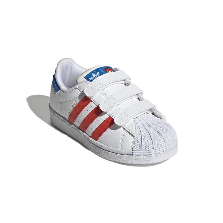 LEGO x Adidas Originals SUPERSTAR Низкие кеды из синтетической кожи, устойчивые к истиранию, для катания на скейтборде, детские GV8883