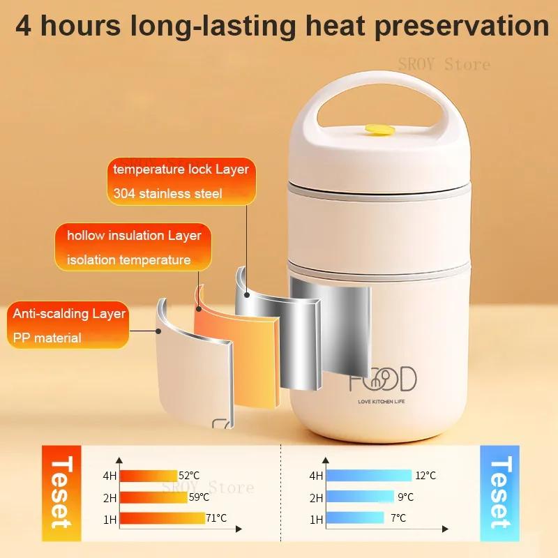 Ланч-боксы Термосумка для ланча Ланч-бокс из нержавеющей стали 304 для детей Сумки для ланча для детей Портативный бенто-бокс Детский ланч-бокс