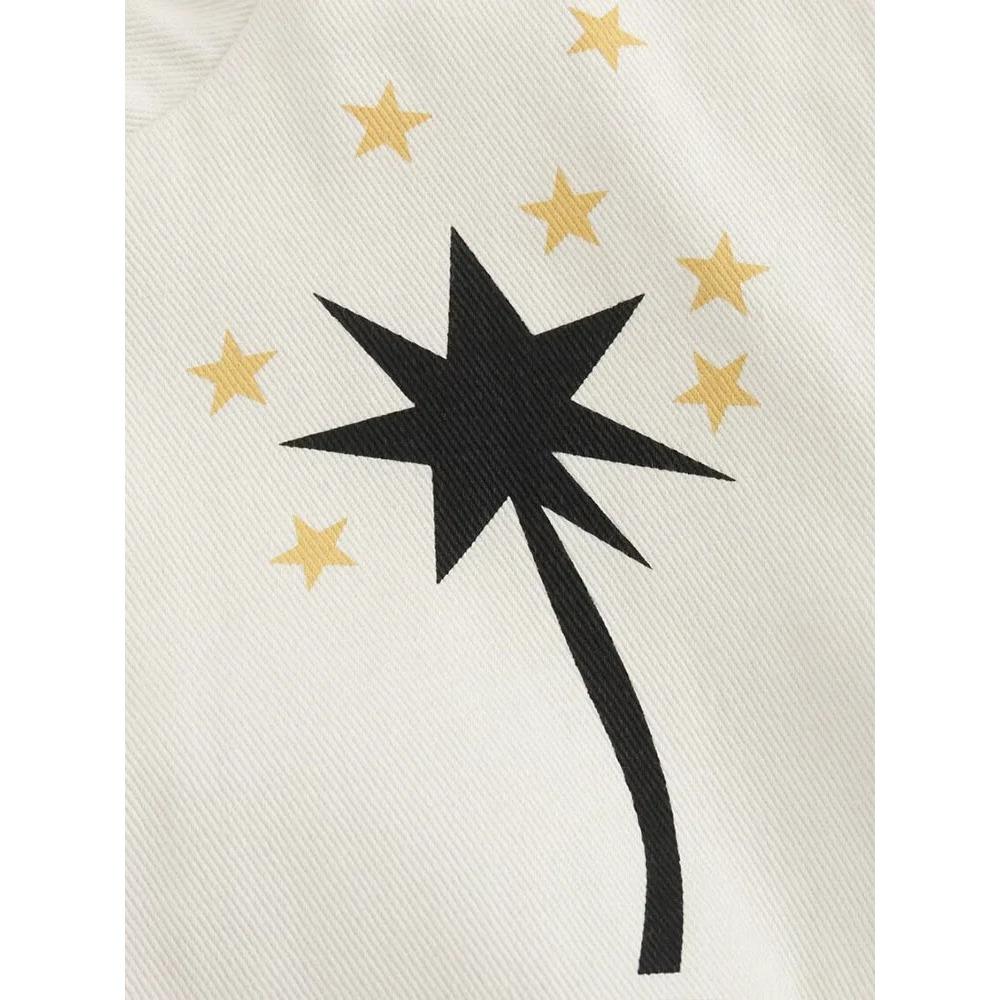 Spring and Autumn Cartoon Print Baseball Ladies Simple Round Neck Single Breasted Casual Long Sleeve Jacket New Coat