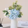 Luxury Artificial Hydrangea Eucalyptus Bouquet Plastic Realistic Fake Flower Elegant Hydrangea Flowers Home Hotel Table Decor