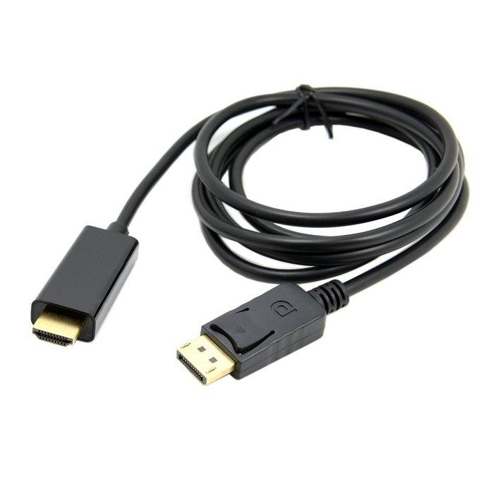 1.8M Gold Color Plated Male To Male DisplayPort To HDMI Adapter Cable