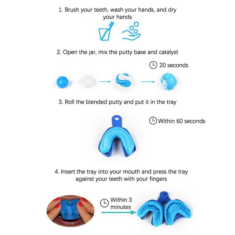 Dental Impression Material Putty Molding Kit Clinic Use Silicone Putty Dental Impression Trays Kit