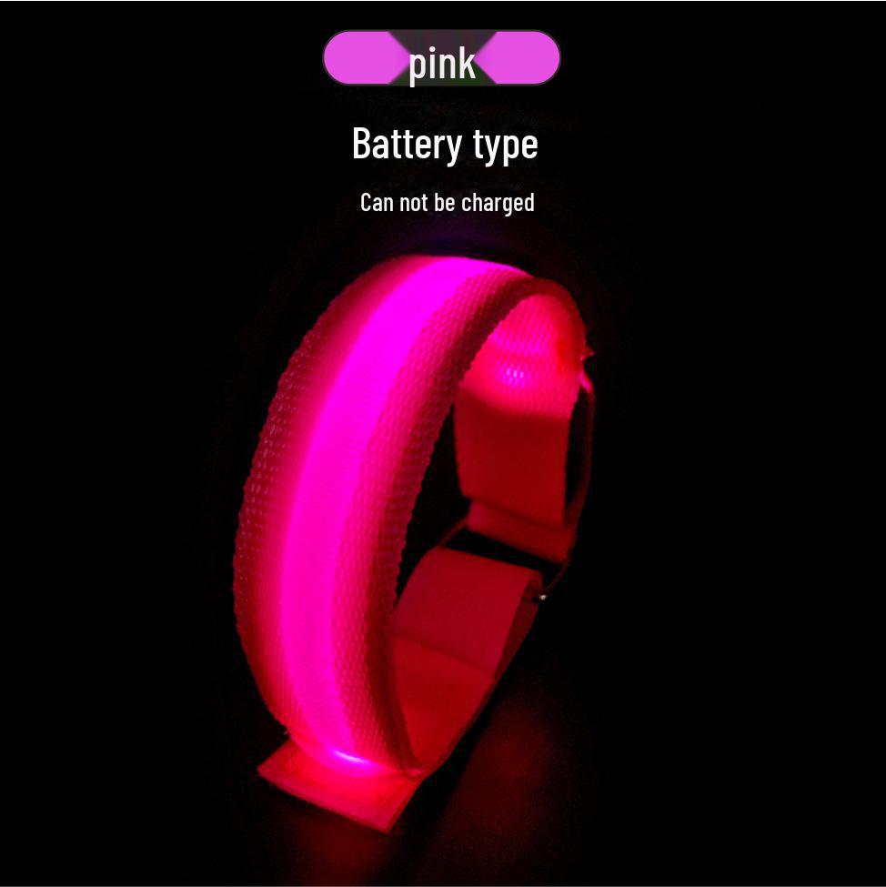 Светодиодная светоотражающая повязка на руку: Спортивный браслет с зарядкой через USB для бега в ночное время, езды на велосипеде, сигнальный фонарь с сетчатым дизайном.