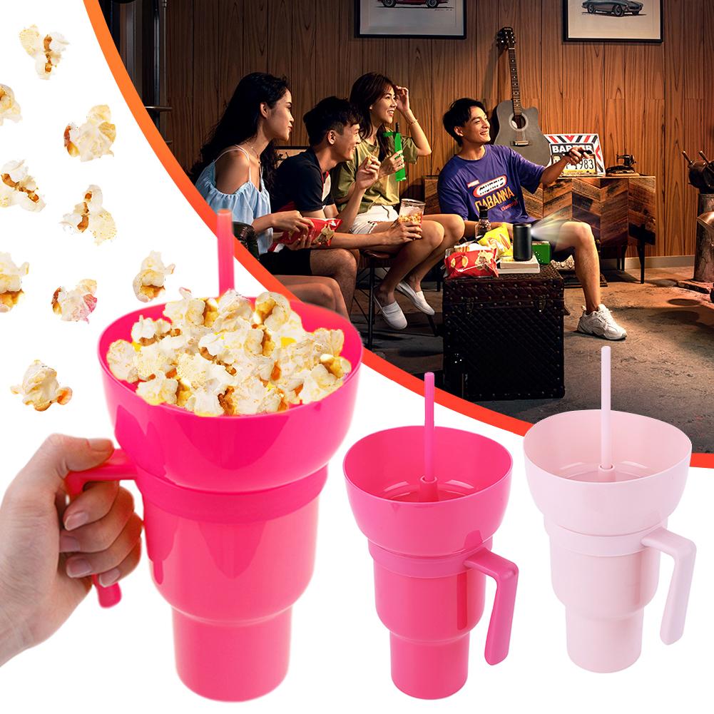 2 шт. 1000 мл Портативный тамблер с миской для закусок Креативная чашка для закусок Многоцелевой Многофункциональный Тамблер для стадиона Чашка и миска Комбо