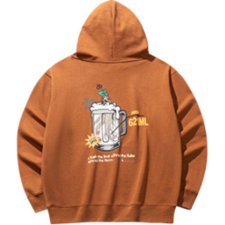 Anta Удобная свободная толстовка с капюшоном Унисекс Толстовки Камень-Бамбук-Оранжевый 172518702S-6