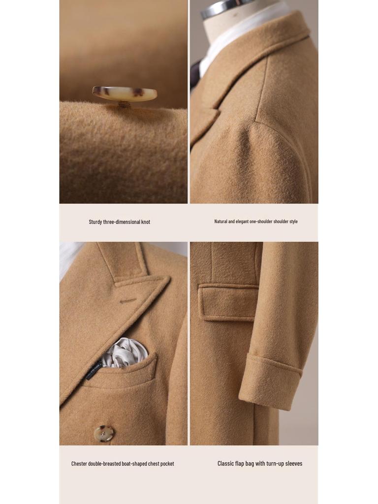 Мужской двубортный шерстяной кейп-пальто Chester от Ruishen Apparel