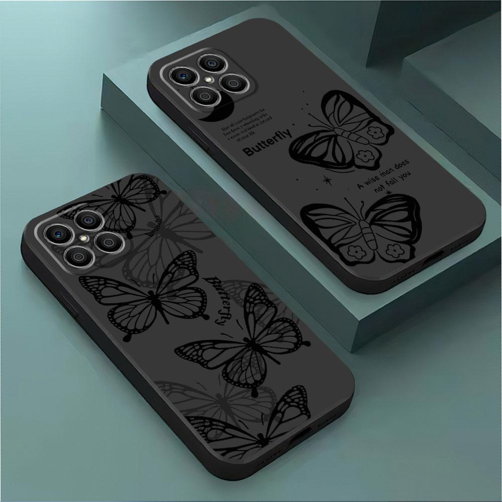 INS Ретро Бабочка Чехол для Телефона для Honor X9a Magic5 Lite 8X 70 X8a 90 Pro X8 X6 X7 X6a Magic5 Черный Мягкий Funda Чехлы