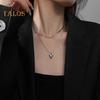 Hip Hop Style Necklace Double Layer Love Pendant Adjustable Length Choker Necklace High Street Style Necklace
