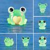 6Pcs Mini Frog Garden Decor Luminous Frog Figurines Miniature Home Decor Tiny Resin Frogs Fairy Garden Decor