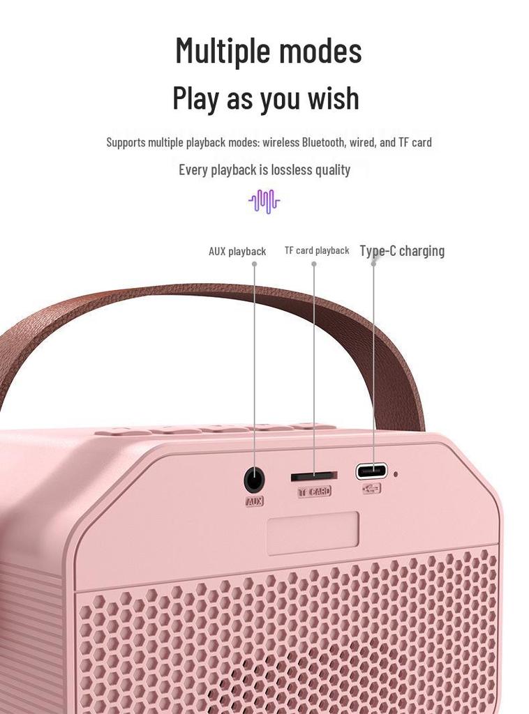 Мини-динамик P3 Bluetooth с беспроводным микрофоном для домашнего караоке