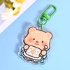 Милый мультяшный шарнирный масляный медведь акриловый кулон аниме фото брелки индивидуальные прозрачные акриловые изделия