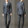 Деловой костюм мужской модный комплект из двух предметов деловой повседневный серый черный синий блейзер брюки свадебное платье корейский костюм мужской