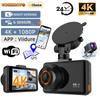 4K Автомобильный видеорегистратор WIFI GPS Видеорегистратор для автомобиля UHD Автомобильный видеорегистратор Двойная камера переднего и заднего вида Круглосуточный мониторинг парка Черный ящик