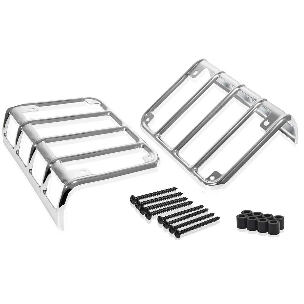 1 пара металлическая защитная крышка для заднего фонаря автомобиля, хромированная стильная задняя фара, корпус заднего фонаря для Jeep Wrangler JK 2007-2018