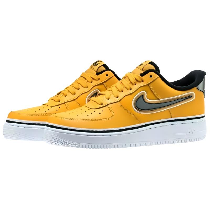 NBA x Nike Air Force 1 Low LV8 GS University Gold Детские кроссовки Бело-черные BV1248-700
