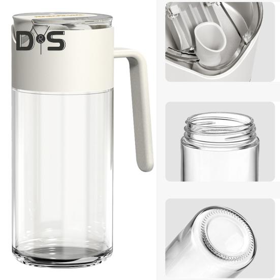 Масляный горшок с ручкой, большая емкость, пищевой класс, не содержит BPA, автоматическое открытие/закрытие, прозрачная бутылка-дозатор оливкового масла