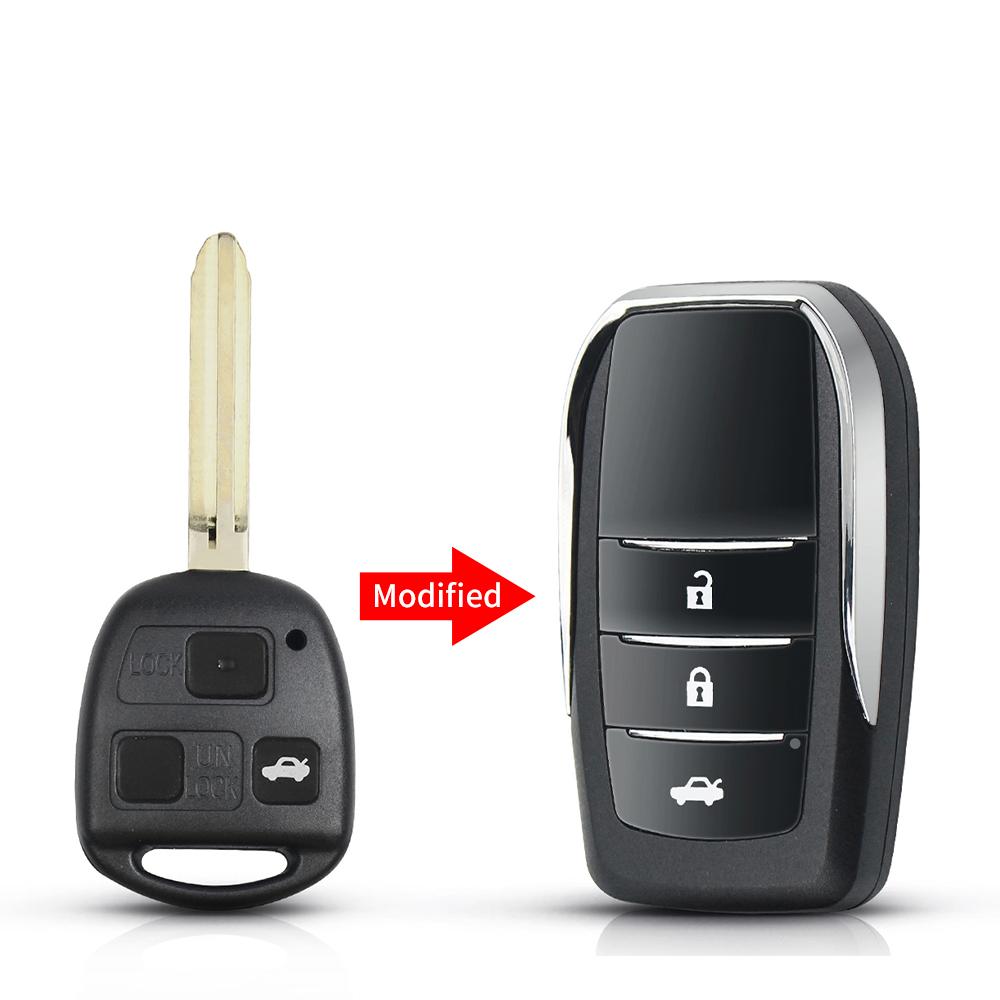 Пустой корпус ключа зажигания для Toyota Corolla Land Cruiser Yaris Camry Rav4 Для Lexus Rx300 Es300 2/3 кнопки Чехол для брелока Логотип