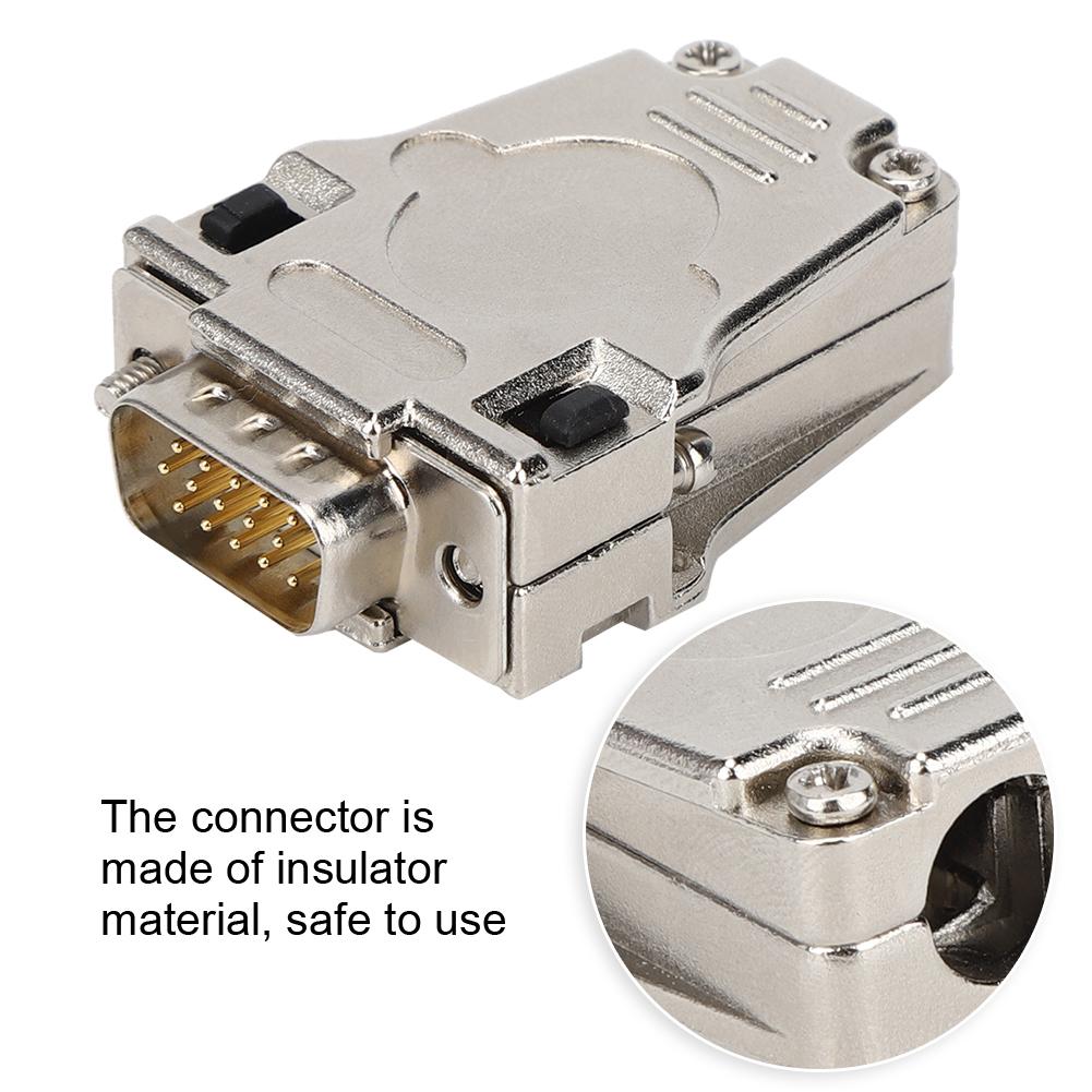 DSUB Serial Connector Flame Retardant 15 Pin Male with Metal Shell DB15P M180