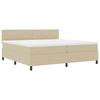 Box Spring Bed in Light Grey and White 200 x 200 cm Cord Fabric