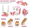 DIY Triangle Swing Small Animals Wooden Hamster House Hanging Swing Play Toys Set