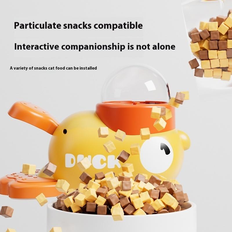 Dog Automatic Feeder Intelligent Cat Dog Puzzle Feeder Interactive Pet Food Treat Dispenser Cartoon Duck Design for Dog Training