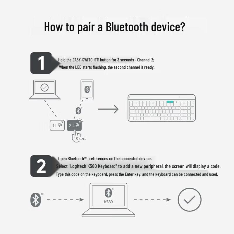 Logitech K580 Wireless Bluetooth Ultra-Slim Keyboard
