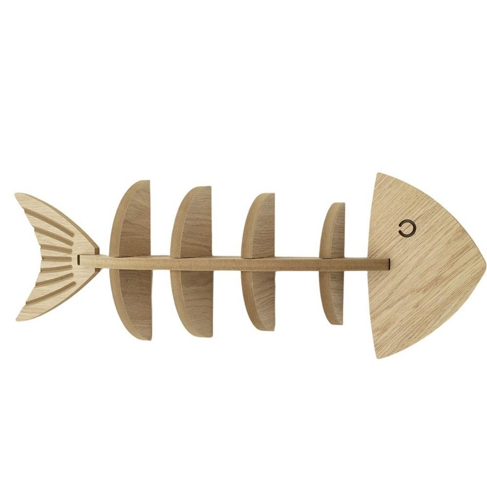 Fish Shaped Fish Bone Shelf Multi-layer Floating Shelf Wooden Wall Mounted Shelf Indoor Organizer