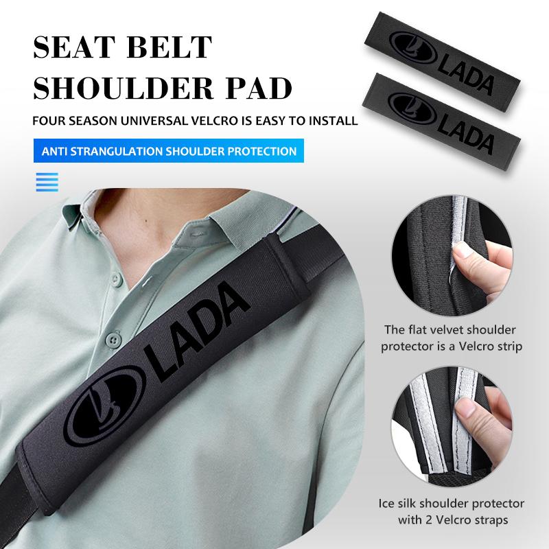 Car Styling Seat Belt Cover Comfortable Seatbelt Shoulder Strap Protector Pads For Lada Niva Vesta Granta Riva Samara Priora 4x4 PP34