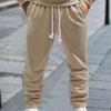 Spring Autumn Men's Casual American Youth Sports Quick-drying Solid Color Jacquard Drawstring Trousers