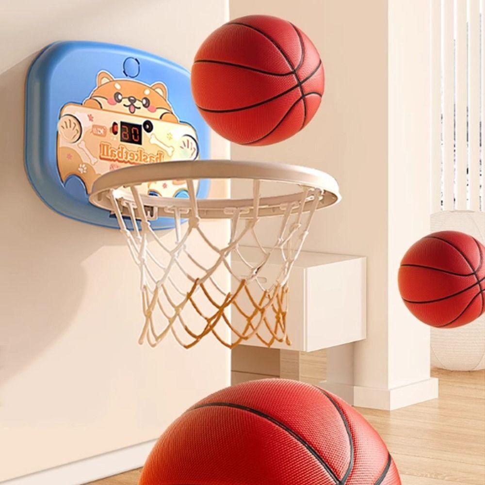 Cartoon Animal Baby Basketball Toy Set Scorable Scoreboard Mini Basketball Hoop  School Environment