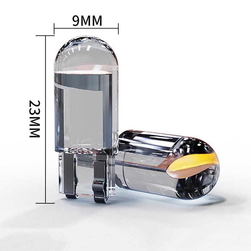 10 шт. T10 Автомобильная лампа COB Стекло 6000K Белый Лампа номерного знака Купольная лампа для чтения ДХО Светодиодная лампа Стиль 12 В Светодиодный свет для автоаксессуаров