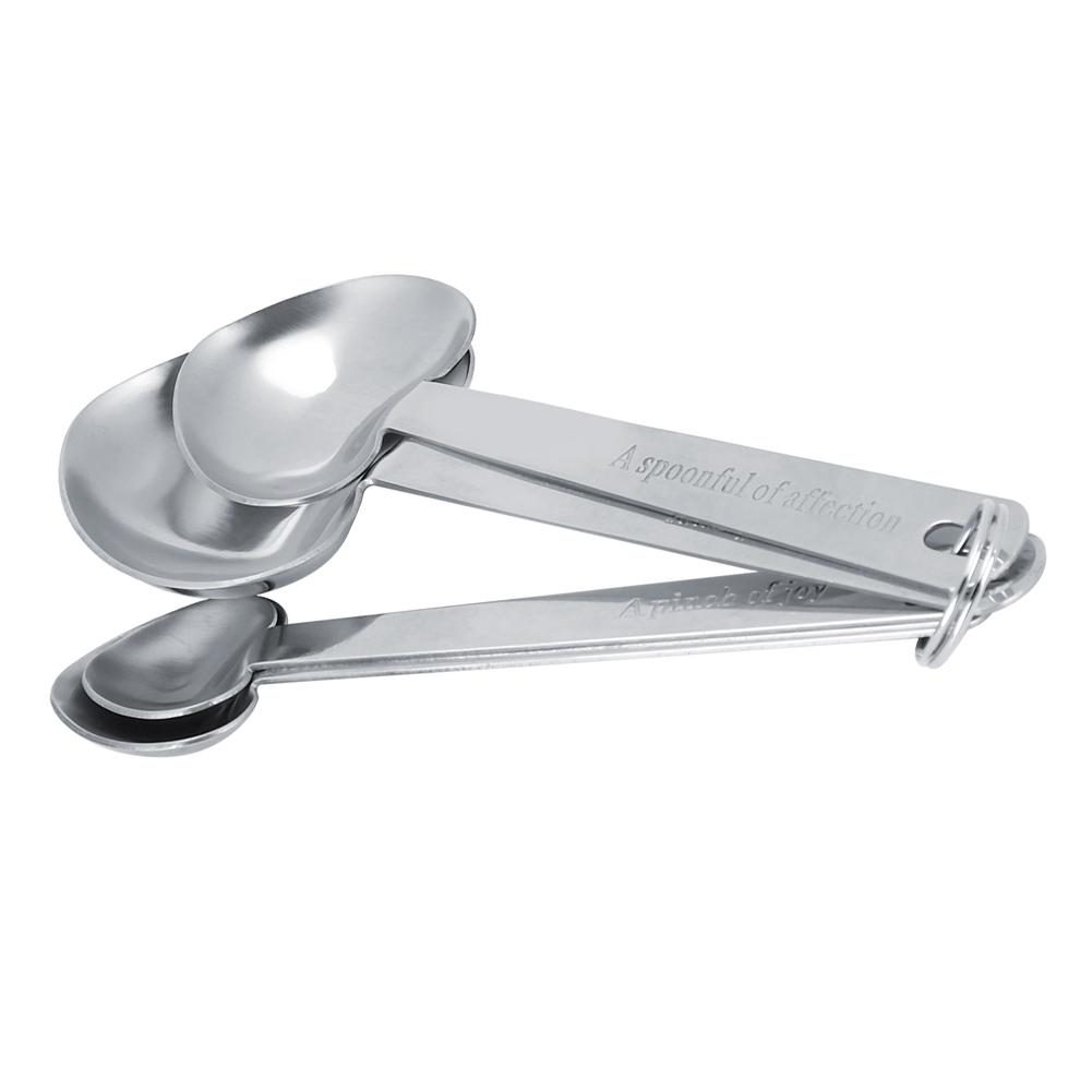 Мерные ложки из нержавеющей стали в форме сердца, совок, инструмент для выпечки, кухонная утварь
